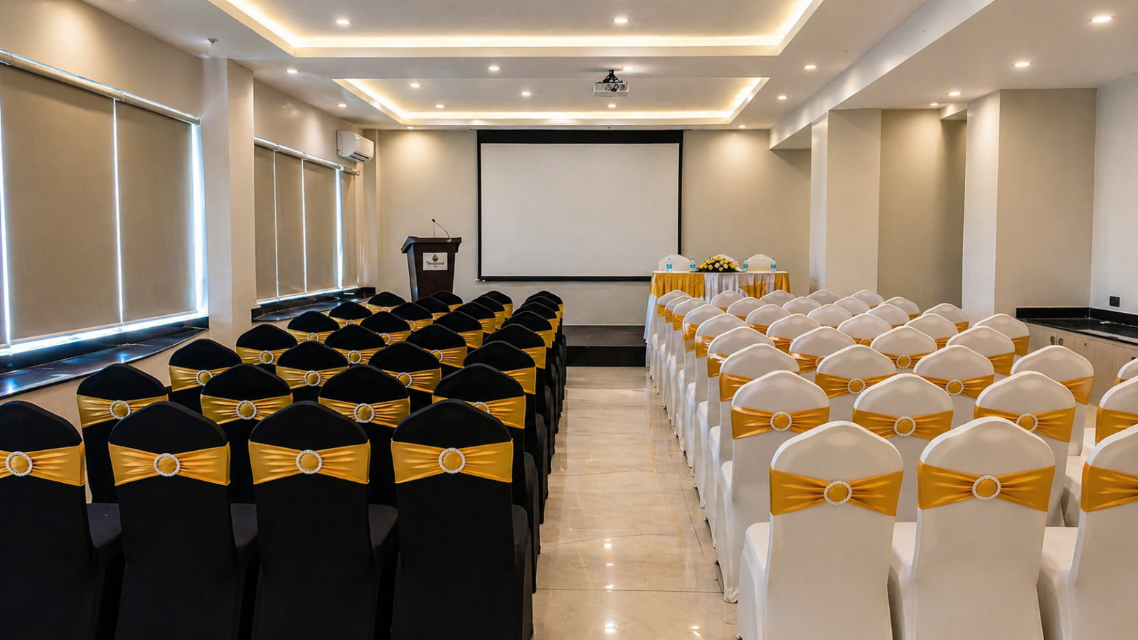 Marigold grand banquet hall — elegantly decorated for a wedding reception
